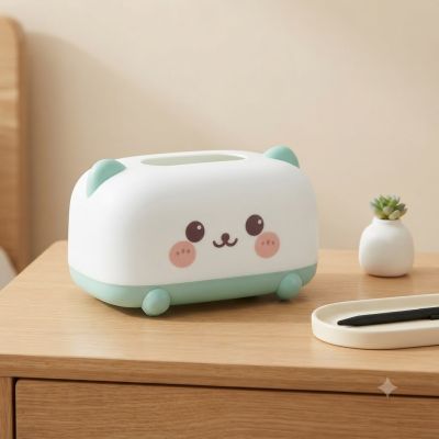علبة مناديل بلاستيكية بتصميم كرتوني لطيف (على شكل دب / حيوان كيوت).  & : Cute Cartoon Animal Tissue Box Holder / Dispenser.