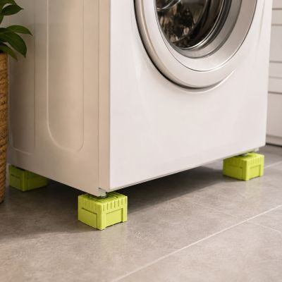 طقم قواعد وقواعد رفع للأثاث والأجهزة المنزلية بتصميم مكعبات قابلة للتجميع (Rubik's Cube Height Boosting Pads).  & : Rubik's Cube Height Boosting Pads / Modular Furniture Risers Set.