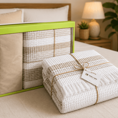 طقم كوفرتة اكريليك اربع قطع  Four-piece acrylic blanket set 