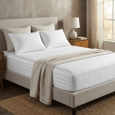 طقم ملايه استيك مقلم180&times;200.  Striped sheet set 180&times;200. 