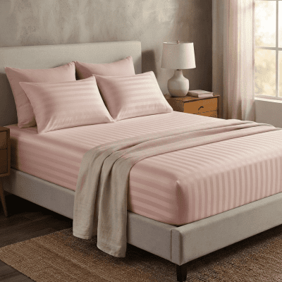 طقم ملايه استيك مقلم180&times;200.  Striped sheet set 180&times;200. 