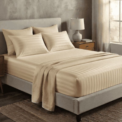 طقم ملايه استيك مقلم180&times;200.  Striped sheet set 180&times;200. 