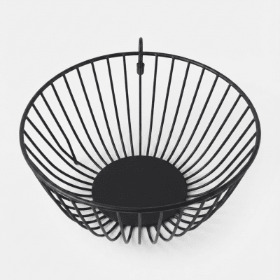 سله فواكه معدن باللون الاسودBlack metal fruit basket 