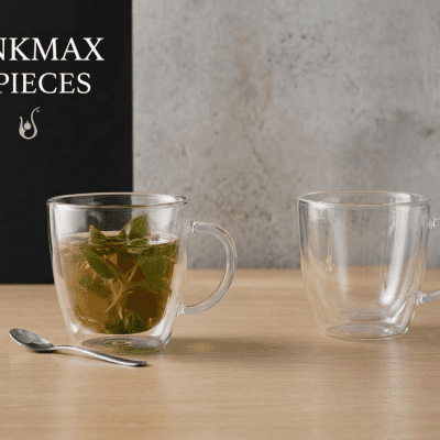 طقم مجات زجاجية حرارية بلينك ماكس (6 قطع).Blinkmax Glass Mug Set (6 Pieces)
