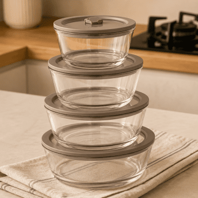 طقم علب ثلاجه4قطع مدور4-piece round refrigerator container set 