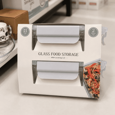 طقم علب  ثلاجه 2قطعه مستطيل2-piece rectangular refrigerator container set  