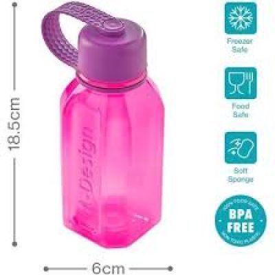زجاجة مياه مربعة بحزام من إم-ديزاين (0.5 لتر)M-Design Square Water Bottle with Strap (0.5L