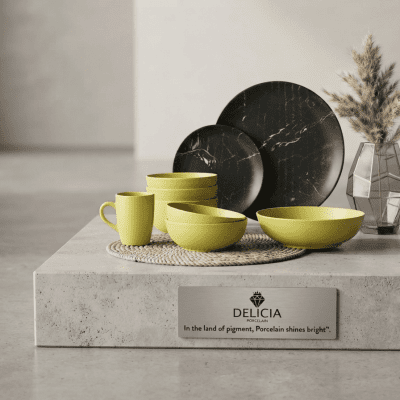 طقم ديليسيا بورسلين 30قطعه روز لامع ايفوري Delicia Porcelain Set, 30 Pieces, Rose Ivory Glossy 