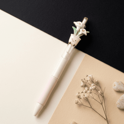 قلم جيل بتصميم حوض زهور الكالا اللطيف: Cute Calla Lily Flowerpot Gel Pen