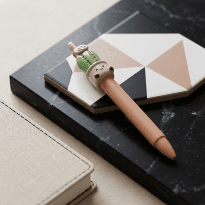 قلم جيل بتصميم نبات الصبار الكيوت: Cute Potted Cactus Gel Pen
