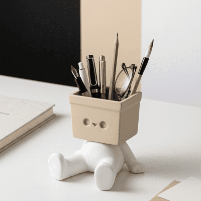 منظم مكتب وحامل أقلام بتصميم شخصية كرتونية ing Character Desk Organizer & Pen Holder