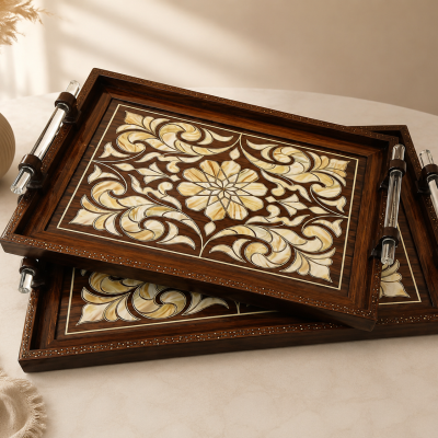 طقم صواني 2قطعه  2-piece tray set 