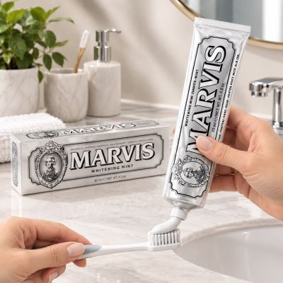 Marvis Whitening Mint Toothpaste | معجون أسنان مارفيس لتبييض الأسنان بالنعناع