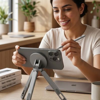 Travel Portable Stand / Magnetic Phone Tripod Stand  | حامل هاتف محمول للسفر / حامل ثلاثي القوائم مغناطيسي للهاتف