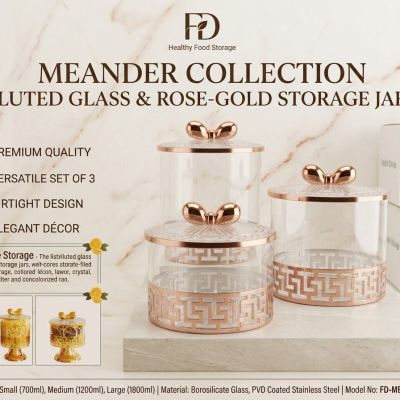 طقم برطمانات اكليرك 3قطع Acrylic jar set, 3 pieces 