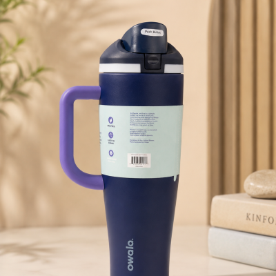 &bull; Owala Travel Tumbler with Handle &bull; |كوب أو مج سفر أووالا الحراري المقاوم للتسريب بمقبض جانبي.