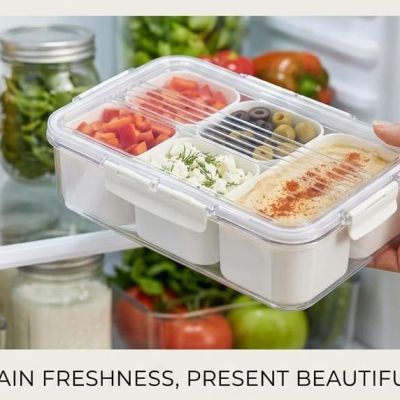 Divided acrylic storage box with a practical and modern design, 