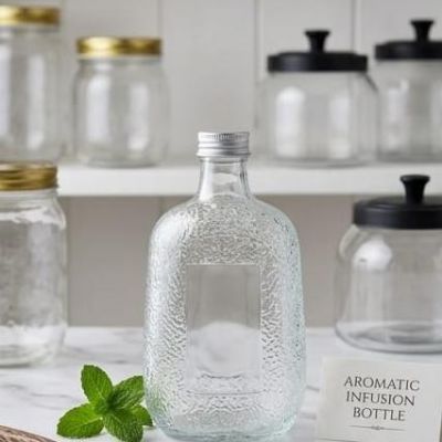 Airtight glass bottle with a simple and elegant design, perfect for 