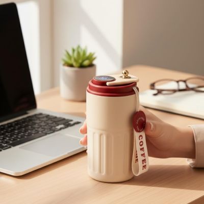 Digital 304 Stainless Steel Thermal Flask, 460 ml &ndash; Burgundy