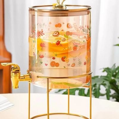 Generic Ramadan Glass Juice Dispenser - Gold, 1.5kg