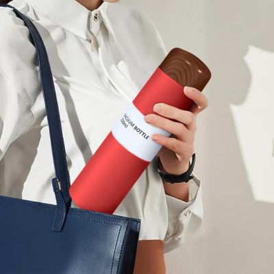  ml White Stainless Steel Thermos. 250ml Dark Red