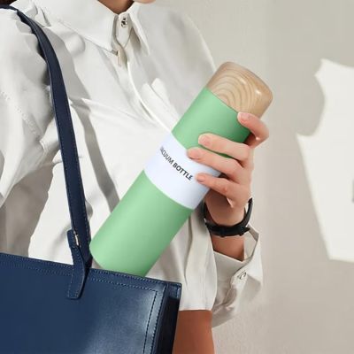 ml White Stainless Steel Thermos. 250ml Light Green