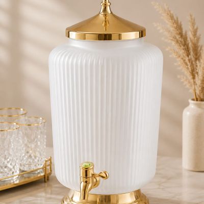 Premium Ribbed Glass Design  Elegant Gold Finish 