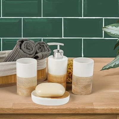 طقم حمّام 4 قطع  بورسلين