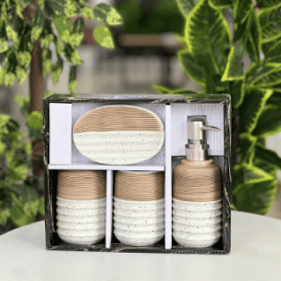 طقم حمام 4 قطع  بورسلين 