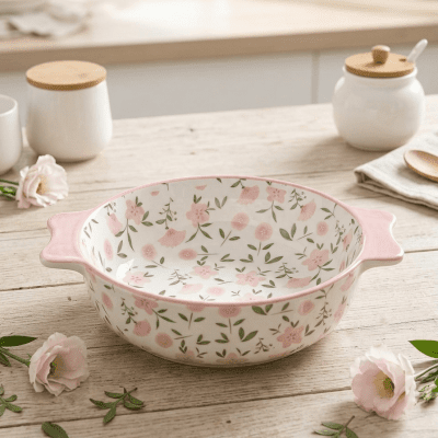 Floral Ceramic Bowl one piece  