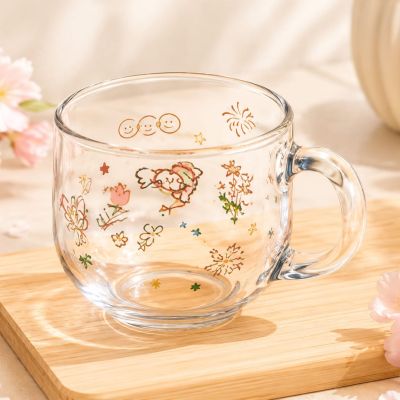 Cute Printed Glass Mug 