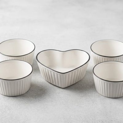 Elegant Heart-Shaped Ceramic Serving Set