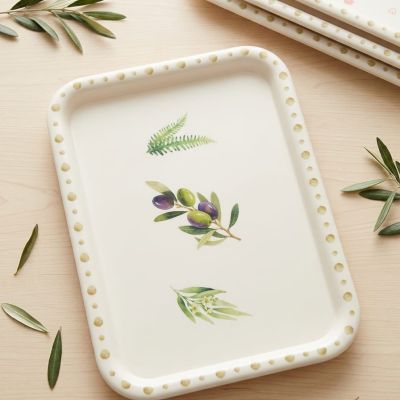  Elegant Olive Pattern Serving Tray   