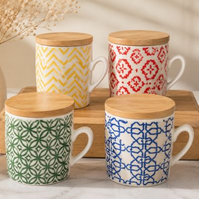  Premium Ceramic & Bamboo Lid Design