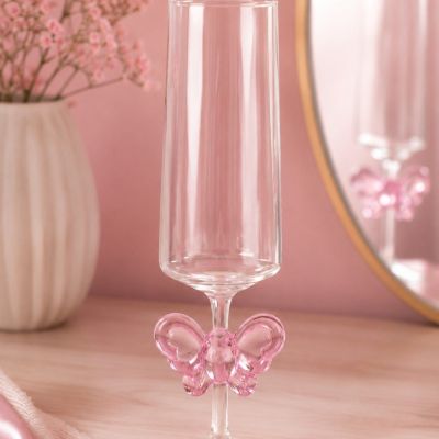 Pink Bow Glass Cup  Material: High Quality Glass..