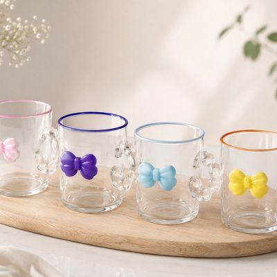 Colorful Bow Glass Mug