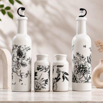 : Elegant Ceramic Cruet Set &ndash; 4 Pieces   .
