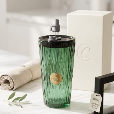 The Emerald Ripple Glass Tumbler 
