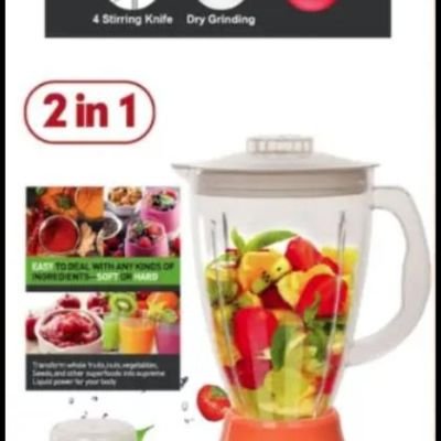 SF-8009 2-in-1 Plastic Electric Blender  Sunsphere 2-in-1 Blender (Blender + Grinder) 300W. 1.5L capacity for easily preparing juices and drinks.