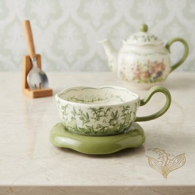 Embrace the charm of tea time with our botanical-inspired cup and saucer set. 🌿☕