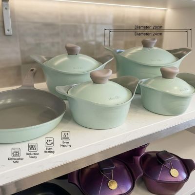 Bring a breath of fresh air to your kitchen. 🌿 Our mint green granite collection is the perfect mix of modern aesthetic and professional performance. Beautifully designed, induction-ready, and made for the chef who loves style as much as quality.