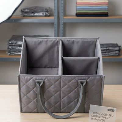 : ترتيب مثالي لكل أغراضك مع "منظم الأغراض المبطن الفاخر ​In English: Perfect organization for all your items with the "Premium Quilted Compartment Organizer  