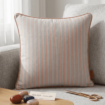 7039_غطاء وسادة كلاسيكي مخطط (تصميم "هاودا")Classic Striped Pillow Cover (HAODA Design)
