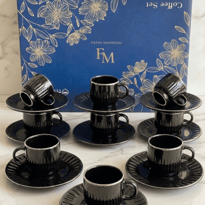 طقم قهوة "فتحي محمود" (12 قطعة)& Fathy Mahmoud Coffee Set (12 Pieces)