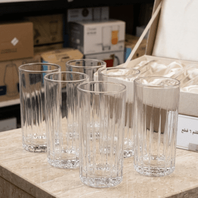 طقم أكواب أوشان زجاجية طويلة (6 قطع)  & Ocean Tall Glass Tumbler Set (6 Pieces)
